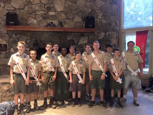 New Ordeal members from Ini-To Lodge wearing their brand new sashes.